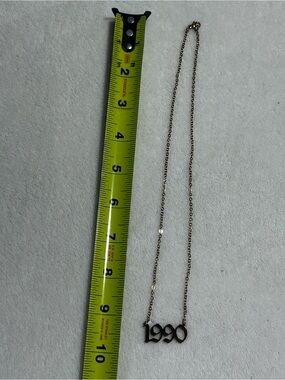 1990 gold necklace chain costume jewelry birth year alt pendant 90s her gift